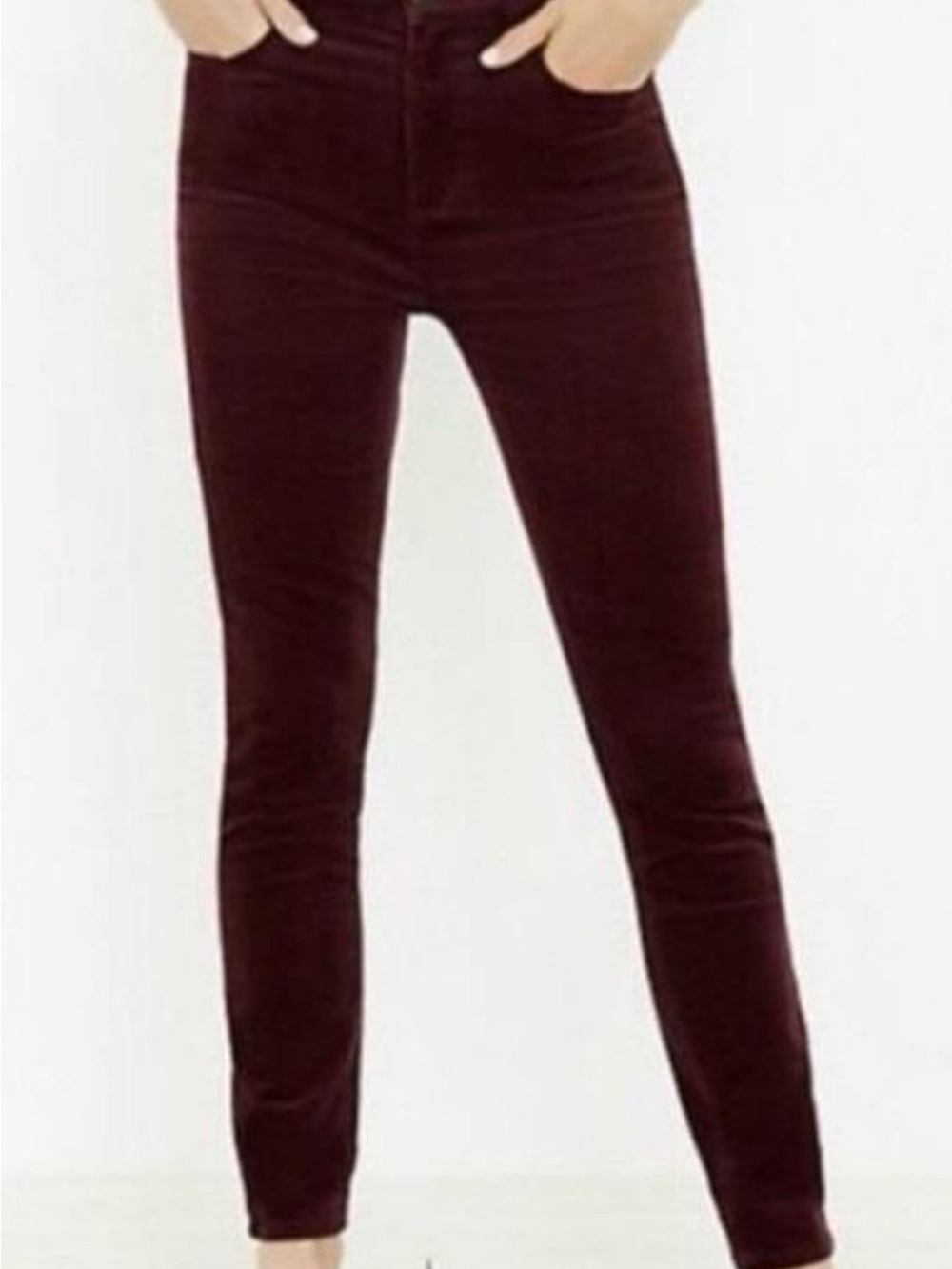 LOFT Burgundy velvet Skinny Jeans 29 or 8